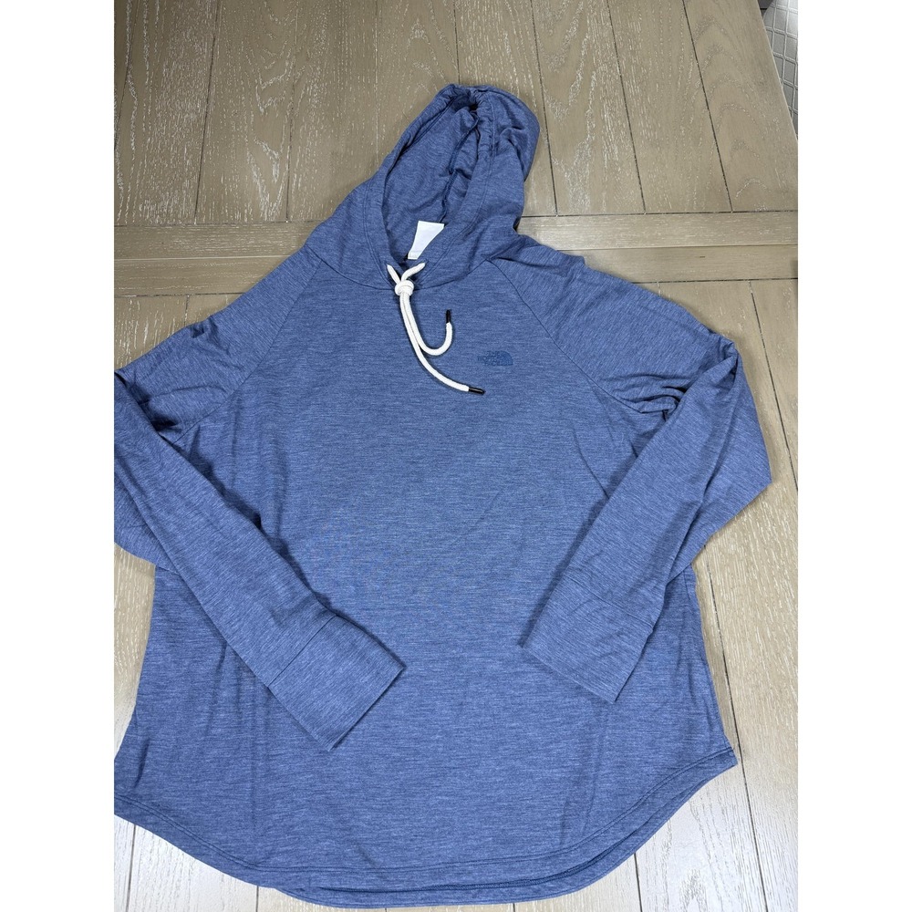 The North Face Hoodie Womens 1X Blue Lightweight V Neck Pullover Plus Hiking‎